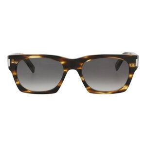 Saint Laurent Unisex Square/Rectangle Havana Havana Grey Fashion Designer